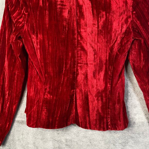 Vintage Y2k Velvet Blazer Jacket Small Indie Grunge Whimsigoth Party Holiday - Picture 7 of 15